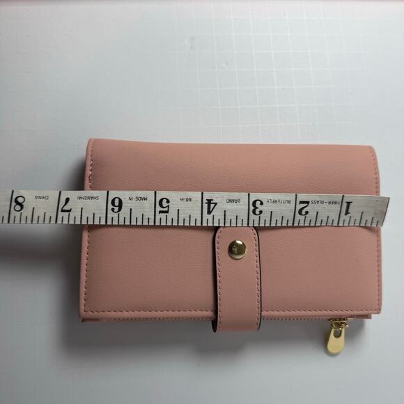 Blush Pink Tri-Fold Wallet with Zip Coin Pocket & Card Organizer - Picture 8 of 9